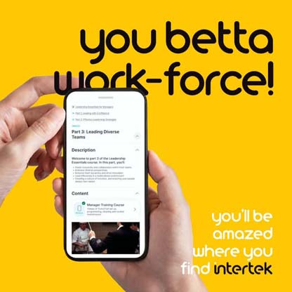 Hand holding smartphone showing team training tips