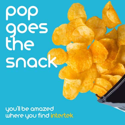 Snack chips escaping from a bag